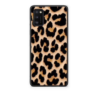 Θήκη Samsung Galaxy A41 Leopard Print Tan Large από τη Smartfits με σχέδιο στο πίσω μέρος και μαύρο περίβλημα | Samsung Galaxy A41 Leopard Print Tan Large case with colorful back and black bezels