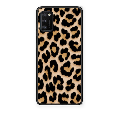 Θήκη Samsung Galaxy A41 Leopard Print Tan Small από τη Smartfits με σχέδιο στο πίσω μέρος και μαύρο περίβλημα | Samsung Galaxy A41 Leopard Print Tan Small case with colorful back and black bezels