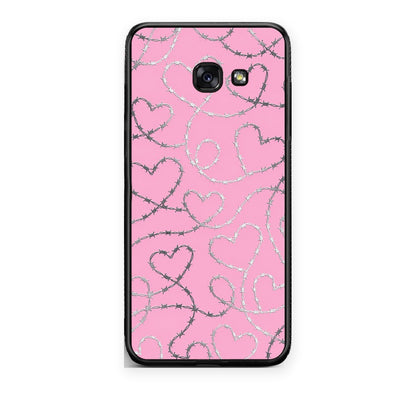 Θήκη Samsung Galaxy A5 2017 Barbed Wire Hearts on Pink από τη Smartfits με σχέδιο στο πίσω μέρος και μαύρο περίβλημα | Samsung Galaxy A5 2017 Barbed Wire Hearts on Pink case with colorful back and black bezels