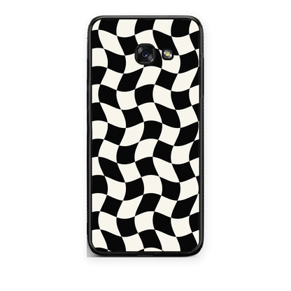 Θήκη Samsung Galaxy A5 2017 Black and Cream Wavy Checkerboard από τη Smartfits με σχέδιο στο πίσω μέρος και μαύρο περίβλημα | Samsung Galaxy A5 2017 Black and Cream Wavy Checkerboard case with colorful back and black bezels