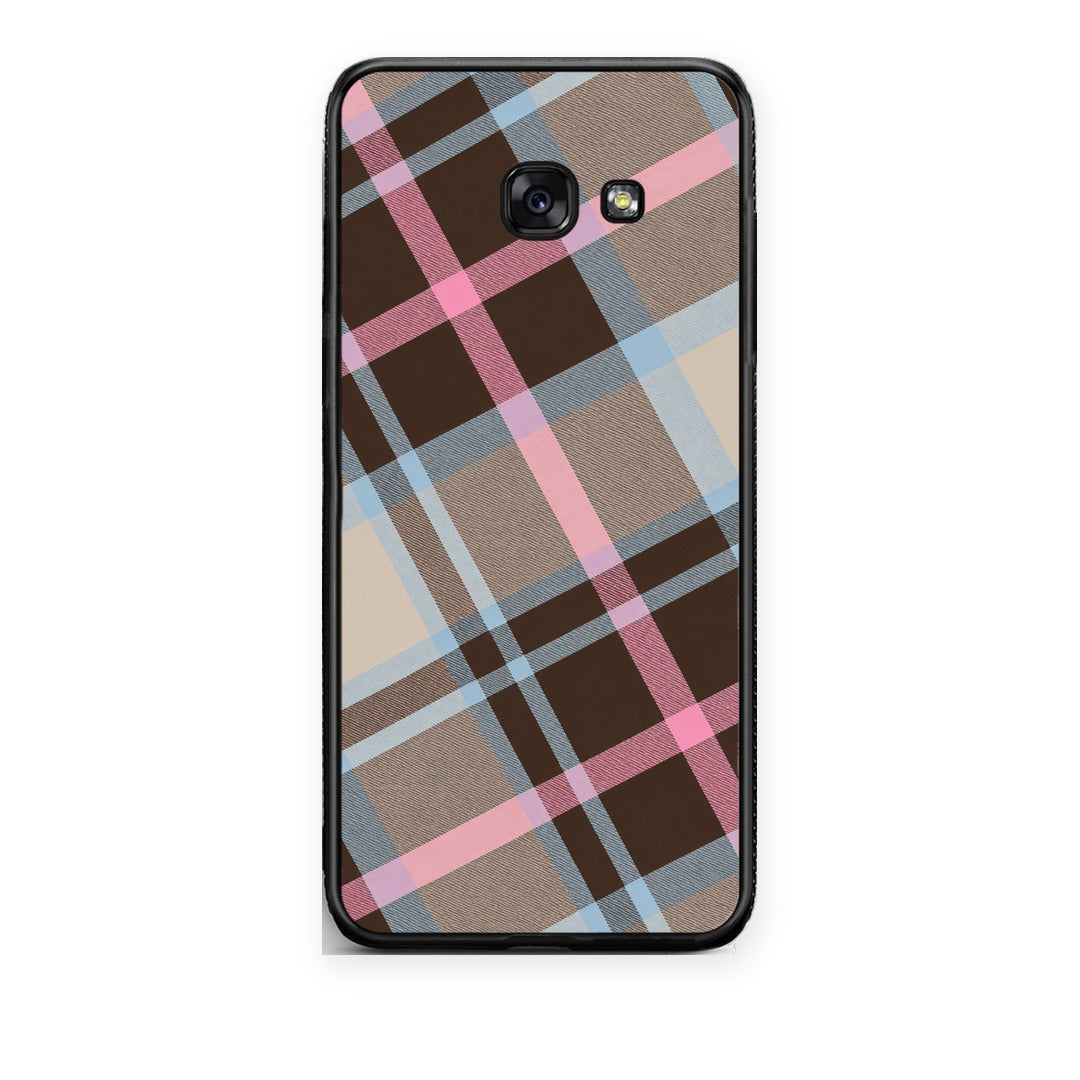 Θήκη Samsung Galaxy A5 2017 Brown Pink and Blue Diagonal Plaid από τη Smartfits με σχέδιο στο πίσω μέρος και μαύρο περίβλημα | Samsung Galaxy A5 2017 Brown Pink and Blue Diagonal Plaid case with colorful back and black bezels