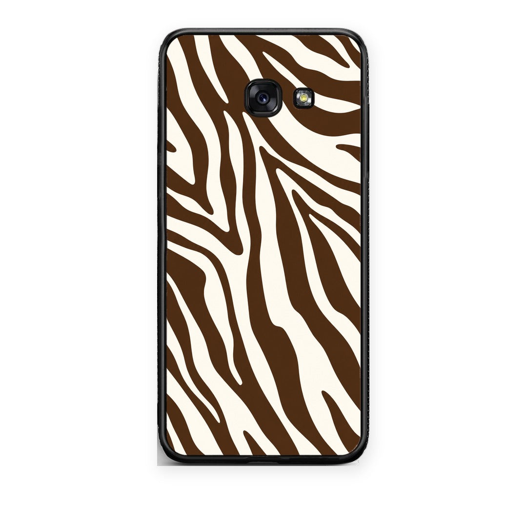 Θήκη Samsung Galaxy A5 2017 Brown and Cream Zebra Stripes από τη Smartfits με σχέδιο στο πίσω μέρος και μαύρο περίβλημα | Samsung Galaxy A5 2017 Brown and Cream Zebra Stripes case with colorful back and black bezels