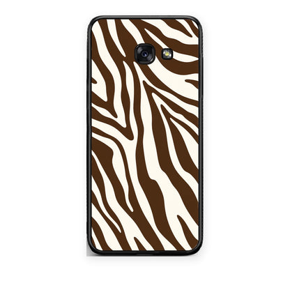 Θήκη Samsung Galaxy A5 2017 Brown and Cream Zebra Stripes από τη Smartfits με σχέδιο στο πίσω μέρος και μαύρο περίβλημα | Samsung Galaxy A5 2017 Brown and Cream Zebra Stripes case with colorful back and black bezels