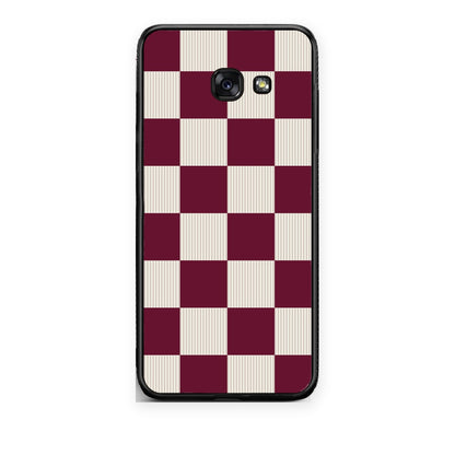 Θήκη Samsung Galaxy A5 2017 Burgundy and Cream Striped Checks από τη Smartfits με σχέδιο στο πίσω μέρος και μαύρο περίβλημα | Samsung Galaxy A5 2017 Burgundy and Cream Striped Checks case with colorful back and black bezels