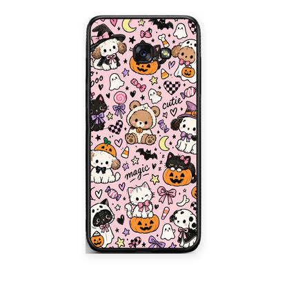 Θήκη Samsung Galaxy A5 2017 Halloween Cute Animals on Pink από τη Smartfits με σχέδιο στο πίσω μέρος και μαύρο περίβλημα | Samsung Galaxy A5 2017 Halloween Cute Animals on Pink case with colorful back and black bezels