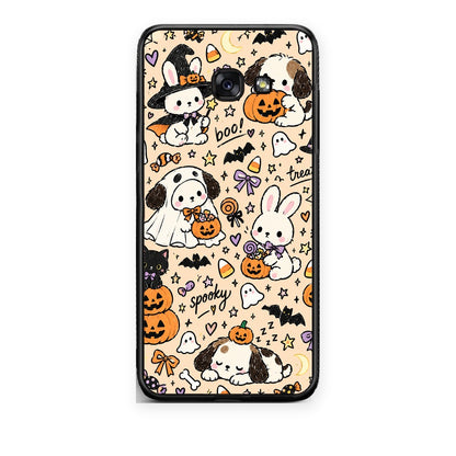 Θήκη Samsung Galaxy A5 2017 Halloween Puppies and Friends on Cream από τη Smartfits με σχέδιο στο πίσω μέρος και μαύρο περίβλημα | Samsung Galaxy A5 2017 Halloween Puppies and Friends on Cream case with colorful back and black bezels