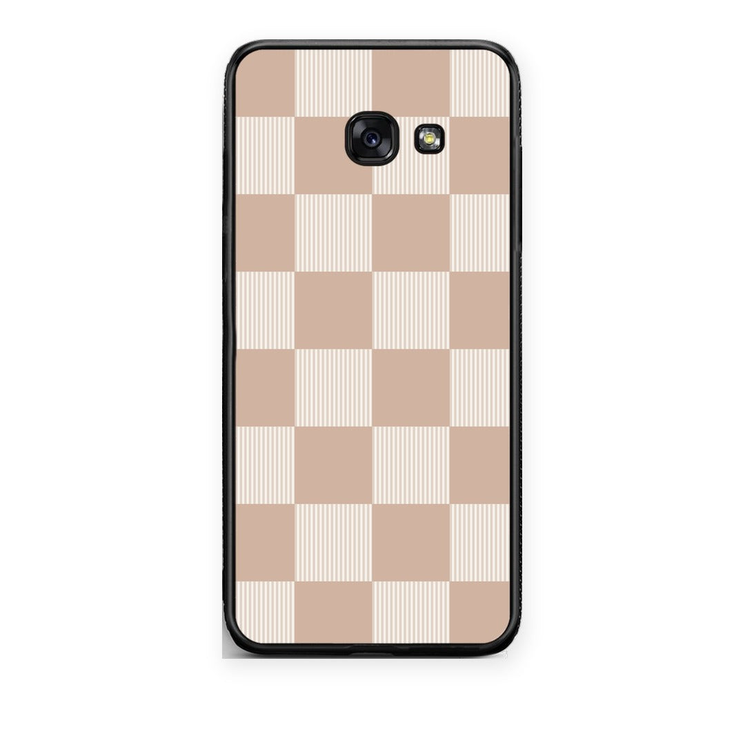Θήκη Samsung Galaxy A5 2017 Latte and Cream Striped Checks από τη Smartfits με σχέδιο στο πίσω μέρος και μαύρο περίβλημα | Samsung Galaxy A5 2017 Latte and Cream Striped Checks case with colorful back and black bezels