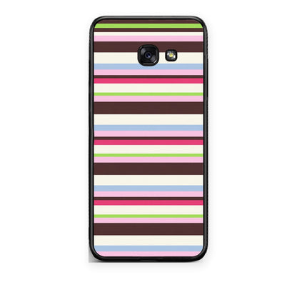Θήκη Samsung Galaxy A5 2017 Multicolour Horizontal Stripes από τη Smartfits με σχέδιο στο πίσω μέρος και μαύρο περίβλημα | Samsung Galaxy A5 2017 Multicolour Horizontal Stripes case with colorful back and black bezels