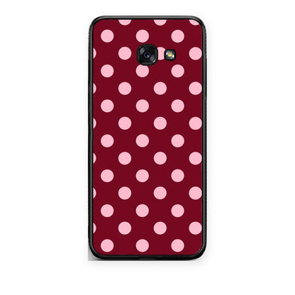 Θήκη Samsung Galaxy A5 2017 Pink Polka Dots on Burgundy από τη Smartfits με σχέδιο στο πίσω μέρος και μαύρο περίβλημα | Samsung Galaxy A5 2017 Pink Polka Dots on Burgundy case with colorful back and black bezels