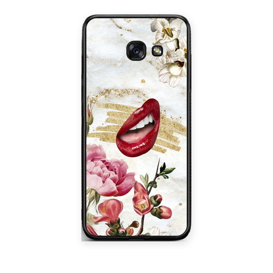 Θήκη Samsung Galaxy A5 2017 Red Lips από τη Smartfits με σχέδιο στο πίσω μέρος και μαύρο περίβλημα | Samsung Galaxy A5 2017 Red Lips case with colorful back and black bezels
