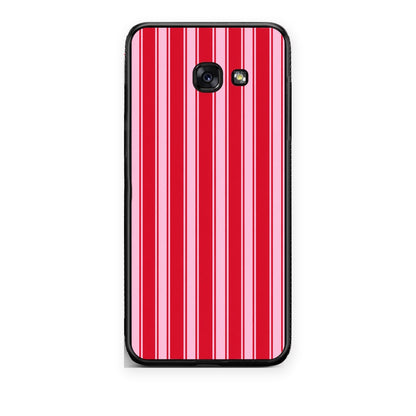 Θήκη Samsung Galaxy A5 2017 Red and Pink Vertical Pinstripes από τη Smartfits με σχέδιο στο πίσω μέρος και μαύρο περίβλημα | Samsung Galaxy A5 2017 Red and Pink Vertical Pinstripes case with colorful back and black bezels