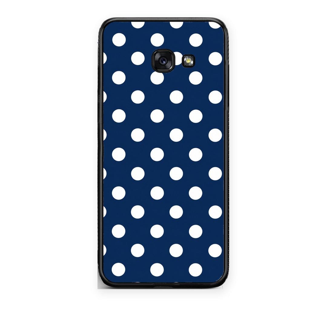 Θήκη Samsung Galaxy A5 2017 White Large Polka Dots on Navy από τη Smartfits με σχέδιο στο πίσω μέρος και μαύρο περίβλημα | Samsung Galaxy A5 2017 White Large Polka Dots on Navy case with colorful back and black bezels