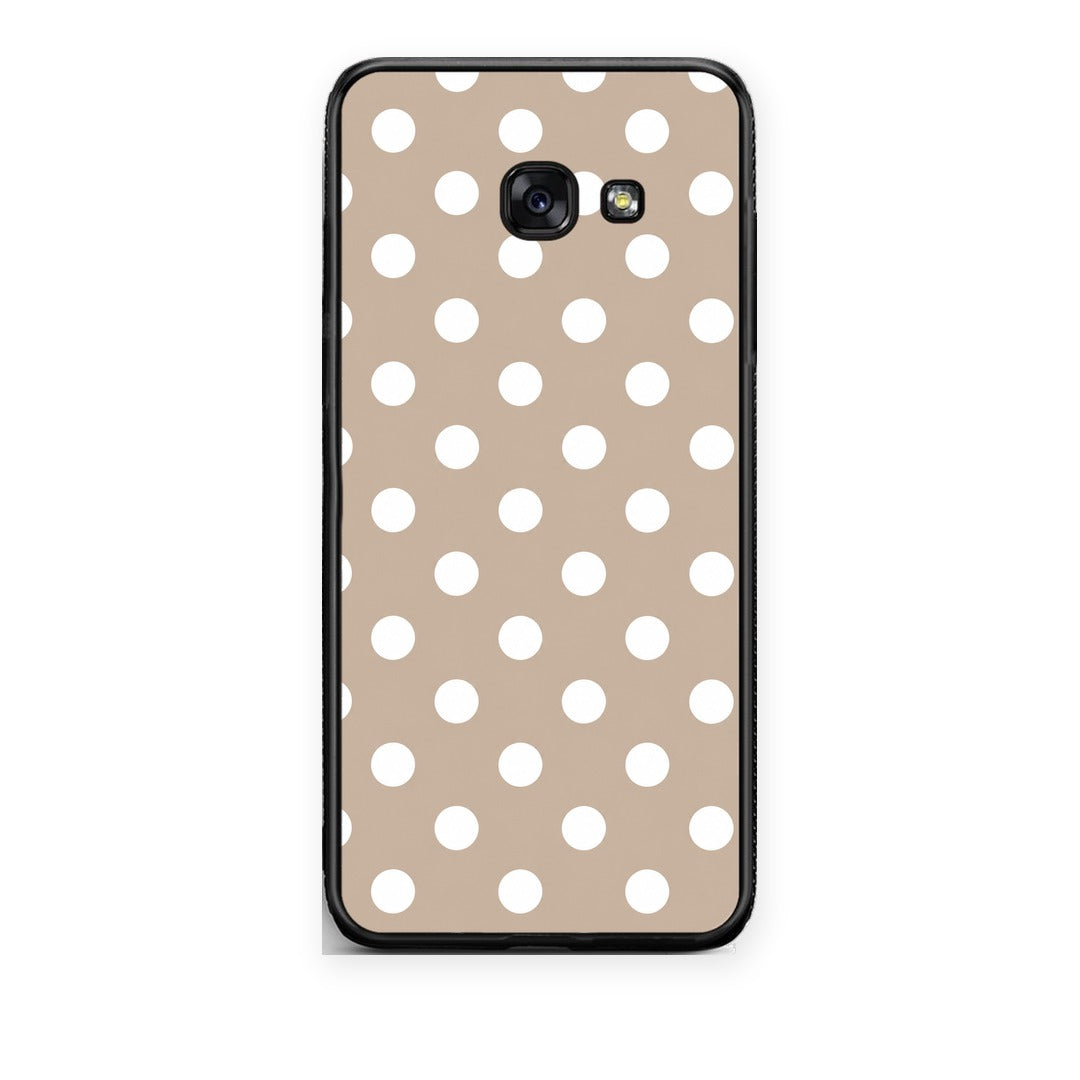 Θήκη Samsung Galaxy A5 2017 White Polka Dots on Taupe από τη Smartfits με σχέδιο στο πίσω μέρος και μαύρο περίβλημα | Samsung Galaxy A5 2017 White Polka Dots on Taupe case with colorful back and black bezels