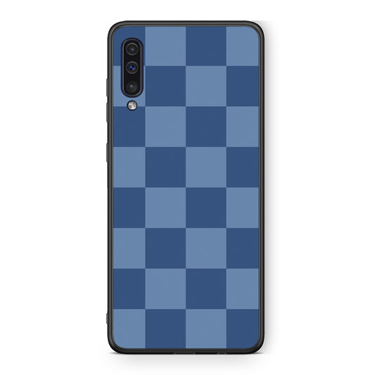 Θήκη Samsung Galaxy A50 / A30s Denim Blue Checkerboard από τη Smartfits με σχέδιο στο πίσω μέρος και μαύρο περίβλημα | Samsung Galaxy A50 / A30s Denim Blue Checkerboard case with colorful back and black bezels