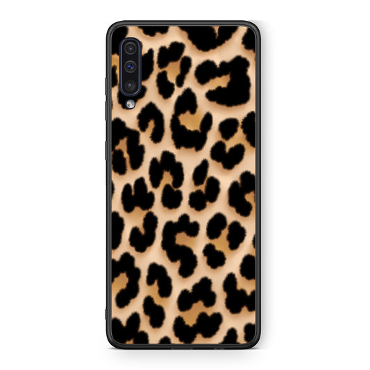 Θήκη Samsung Galaxy A50 / A30s Leopard Print Tan Large από τη Smartfits με σχέδιο στο πίσω μέρος και μαύρο περίβλημα | Samsung Galaxy A50 / A30s Leopard Print Tan Large case with colorful back and black bezels