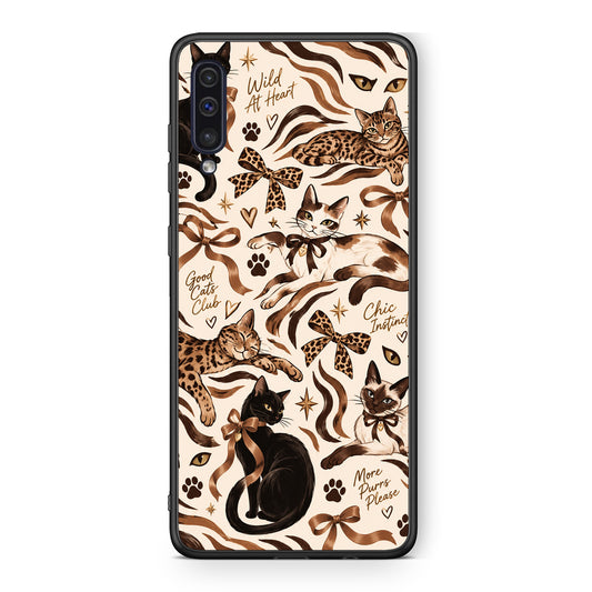 Θήκη Samsung Galaxy A50 / A30s Wild Cats and Animal Print Collage από τη Smartfits με σχέδιο στο πίσω μέρος και μαύρο περίβλημα | Samsung Galaxy A50 / A30s Wild Cats and Animal Print Collage case with colorful back and black bezels