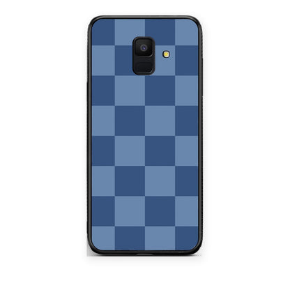 Θήκη Samsung Galaxy A6 2018 Denim Blue Checkerboard από τη Smartfits με σχέδιο στο πίσω μέρος και μαύρο περίβλημα | Samsung Galaxy A6 2018 Denim Blue Checkerboard case with colorful back and black bezels