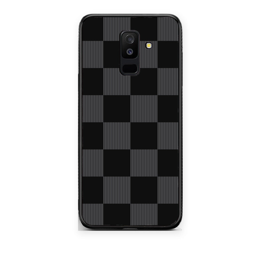 Θήκη Samsung Galaxy A6+ 2018 Black and Charcoal Striped Checks από τη Smartfits με σχέδιο στο πίσω μέρος και μαύρο περίβλημα | Samsung Galaxy A6+ 2018 Black and Charcoal Striped Checks case with colorful back and black bezels