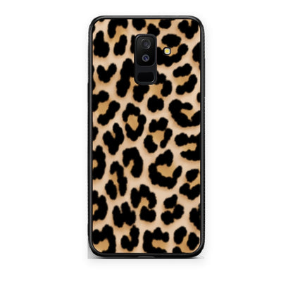 Θήκη Samsung Galaxy A6+ 2018 Leopard Print Tan Small από τη Smartfits με σχέδιο στο πίσω μέρος και μαύρο περίβλημα | Samsung Galaxy A6+ 2018 Leopard Print Tan Small case with colorful back and black bezels