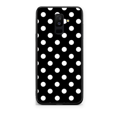 Θήκη Samsung Galaxy A6+ 2018 White Polka Dots on Black από τη Smartfits με σχέδιο στο πίσω μέρος και μαύρο περίβλημα | Samsung Galaxy A6+ 2018 White Polka Dots on Black case with colorful back and black bezels