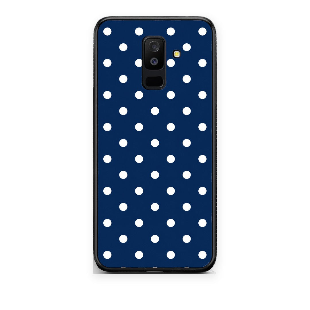Θήκη Samsung Galaxy A6+ 2018 White Small Polka Dots on Navy από τη Smartfits με σχέδιο στο πίσω μέρος και μαύρο περίβλημα | Samsung Galaxy A6+ 2018 White Small Polka Dots on Navy case with colorful back and black bezels