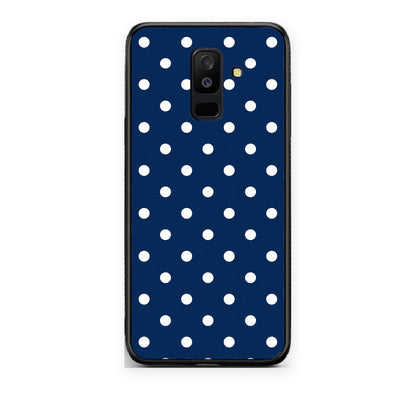 Θήκη Samsung Galaxy A6+ 2018 White Small Polka Dots on Navy από τη Smartfits με σχέδιο στο πίσω μέρος και μαύρο περίβλημα | Samsung Galaxy A6+ 2018 White Small Polka Dots on Navy case with colorful back and black bezels