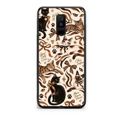 Θήκη Samsung Galaxy A6+ 2018 Wild Cats and Animal Print Collage από τη Smartfits με σχέδιο στο πίσω μέρος και μαύρο περίβλημα | Samsung Galaxy A6+ 2018 Wild Cats and Animal Print Collage case with colorful back and black bezels