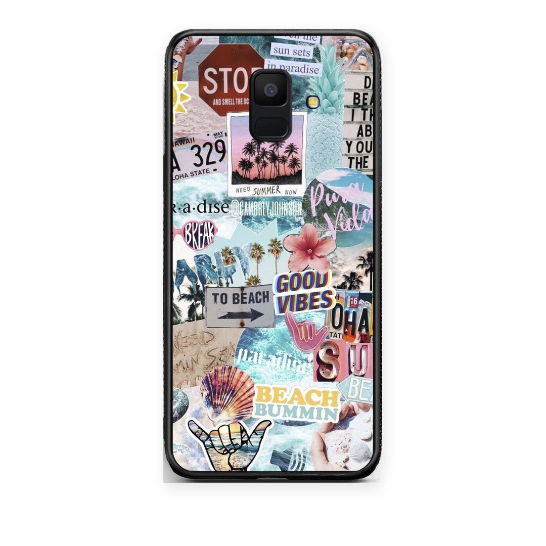 Θήκη Samsung Galaxy A6 2018 Summer Vibes από τη Smartfits με σχέδιο στο πίσω μέρος και μαύρο περίβλημα | Samsung Galaxy A6 2018 Summer Vibes case with colorful back and black bezels