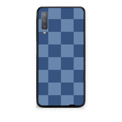 Θήκη Samsung Galaxy A7 2018 Denim Blue Checkerboard από τη Smartfits με σχέδιο στο πίσω μέρος και μαύρο περίβλημα | Samsung Galaxy A7 2018 Denim Blue Checkerboard case with colorful back and black bezels