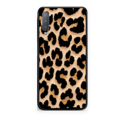 Θήκη Samsung Galaxy A7 2018 Leopard Print Tan Large από τη Smartfits με σχέδιο στο πίσω μέρος και μαύρο περίβλημα | Samsung Galaxy A7 2018 Leopard Print Tan Large case with colorful back and black bezels