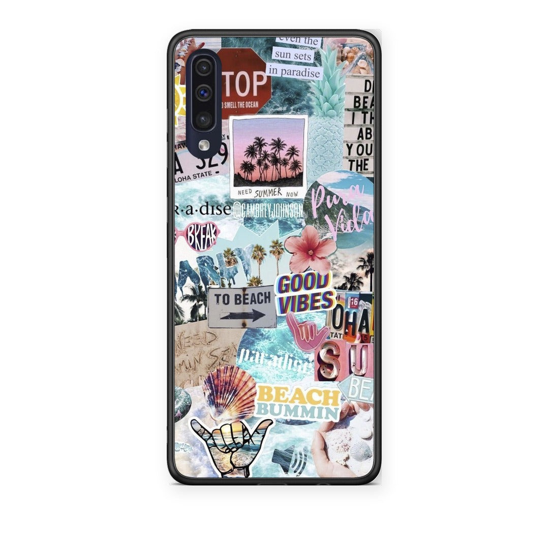 Θήκη Samsung Galaxy A70 Summer Vibes από τη Smartfits με σχέδιο στο πίσω μέρος και μαύρο περίβλημα | Samsung Galaxy A70 Summer Vibes case with colorful back and black bezels