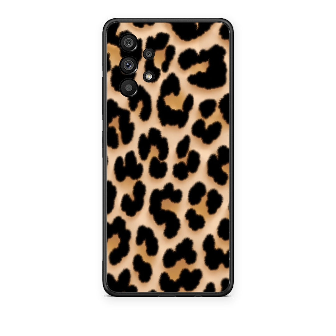 Θήκη Samsung Galaxy A73 5G Leopard Print Tan Large από τη Smartfits με σχέδιο στο πίσω μέρος και μαύρο περίβλημα | Samsung Galaxy A73 5G Leopard Print Tan Large case with colorful back and black bezels
