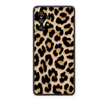 Θήκη Samsung Galaxy A73 5G Leopard Print Tan Small από τη Smartfits με σχέδιο στο πίσω μέρος και μαύρο περίβλημα | Samsung Galaxy A73 5G Leopard Print Tan Small case with colorful back and black bezels