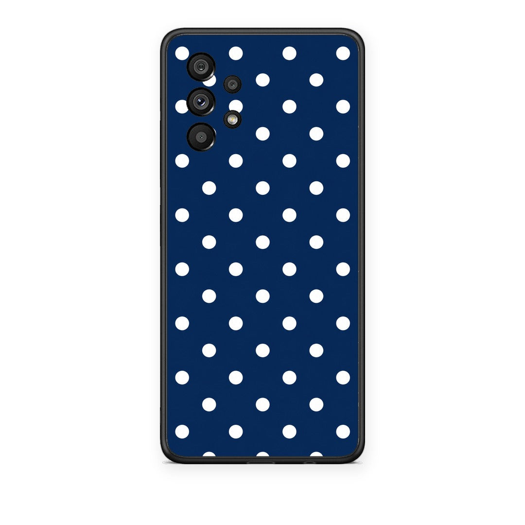 Θήκη Samsung Galaxy A73 5G White Small Polka Dots on Navy από τη Smartfits με σχέδιο στο πίσω μέρος και μαύρο περίβλημα | Samsung Galaxy A73 5G White Small Polka Dots on Navy case with colorful back and black bezels