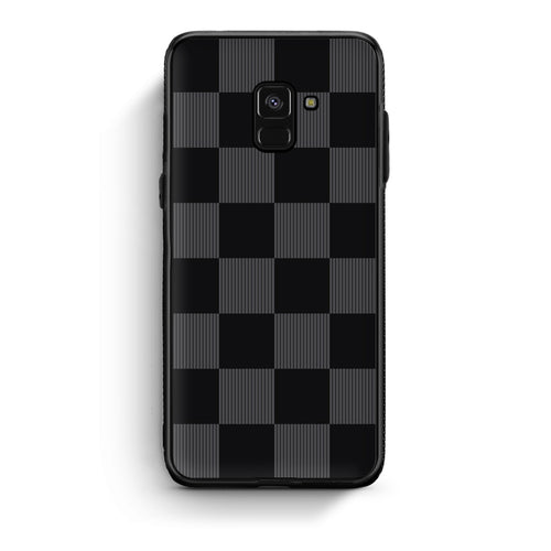 Θήκη Samsung Galaxy A8 Black and Charcoal Striped Checks από τη Smartfits με σχέδιο στο πίσω μέρος και μαύρο περίβλημα | Samsung Galaxy A8 Black and Charcoal Striped Checks case with colorful back and black bezels