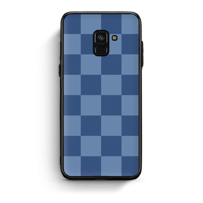 Θήκη Samsung Galaxy A8 Denim Blue Checkerboard από τη Smartfits με σχέδιο στο πίσω μέρος και μαύρο περίβλημα | Samsung Galaxy A8 Denim Blue Checkerboard case with colorful back and black bezels