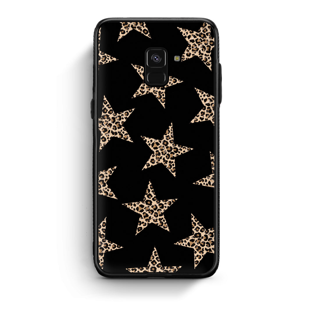 Θήκη Samsung Galaxy A8 Leopard Stars on Black από τη Smartfits με σχέδιο στο πίσω μέρος και μαύρο περίβλημα | Samsung Galaxy A8 Leopard Stars on Black case with colorful back and black bezels