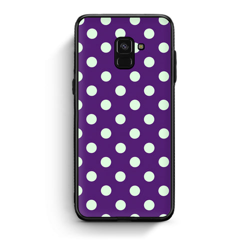 Θήκη Samsung Galaxy A8 Mint Polka Dots on Purple από τη Smartfits με σχέδιο στο πίσω μέρος και μαύρο περίβλημα | Samsung Galaxy A8 Mint Polka Dots on Purple case with colorful back and black bezels