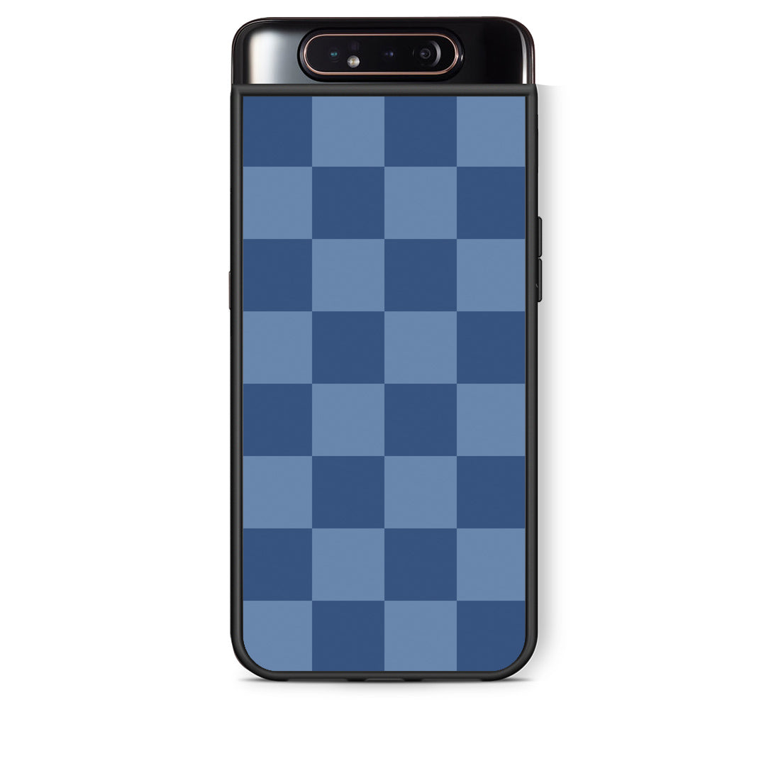 Θήκη Samsung Galaxy A80 Denim Blue Checkerboard από τη Smartfits με σχέδιο στο πίσω μέρος και μαύρο περίβλημα | Samsung Galaxy A80 Denim Blue Checkerboard case with colorful back and black bezels