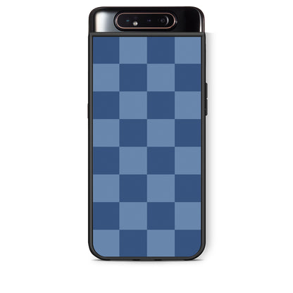 Θήκη Samsung Galaxy A80 Denim Blue Checkerboard από τη Smartfits με σχέδιο στο πίσω μέρος και μαύρο περίβλημα | Samsung Galaxy A80 Denim Blue Checkerboard case with colorful back and black bezels