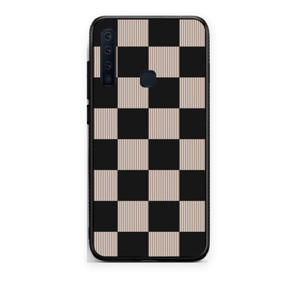 Θήκη Samsung Galaxy A9 Black and Taupe Striped Checks από τη Smartfits με σχέδιο στο πίσω μέρος και μαύρο περίβλημα | Samsung Galaxy A9 Black and Taupe Striped Checks case with colorful back and black bezels