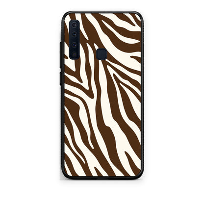 Θήκη Samsung Galaxy A9 Brown and Cream Zebra Stripes από τη Smartfits με σχέδιο στο πίσω μέρος και μαύρο περίβλημα | Samsung Galaxy A9 Brown and Cream Zebra Stripes case with colorful back and black bezels