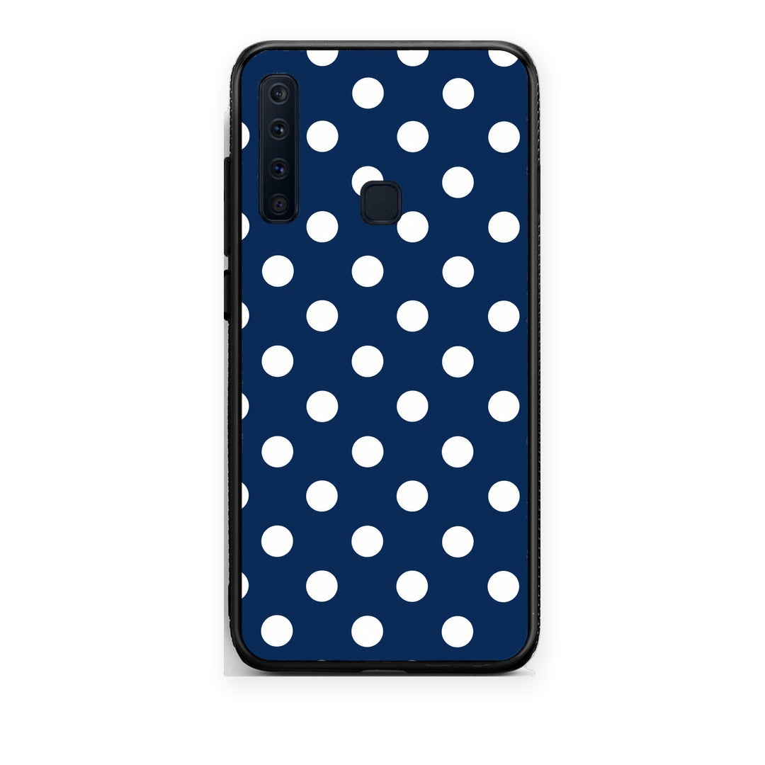 Θήκη Samsung Galaxy A9 White Large Polka Dots on Navy από τη Smartfits με σχέδιο στο πίσω μέρος και μαύρο περίβλημα | Samsung Galaxy A9 White Large Polka Dots on Navy case with colorful back and black bezels