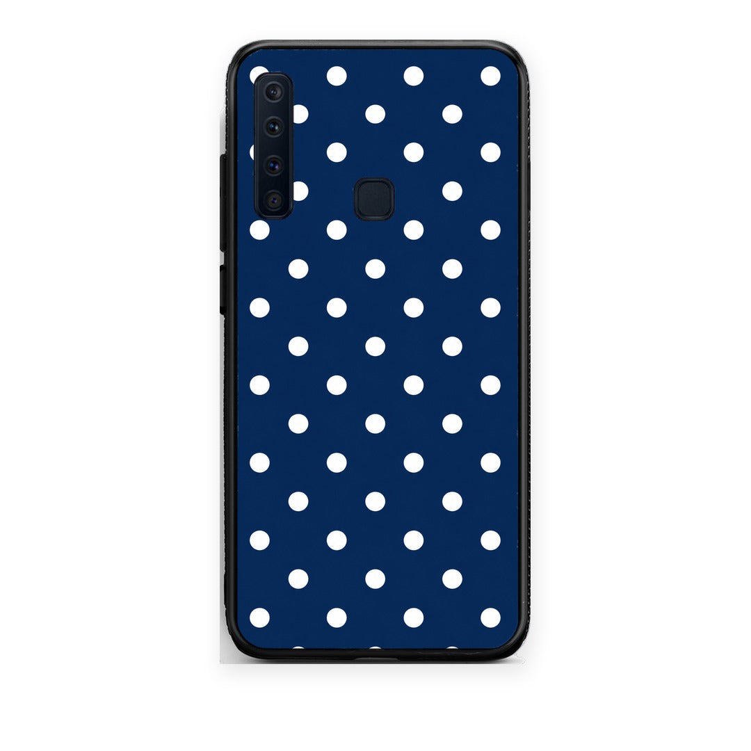 Θήκη Samsung Galaxy A9 White Small Polka Dots on Navy από τη Smartfits με σχέδιο στο πίσω μέρος και μαύρο περίβλημα | Samsung Galaxy A9 White Small Polka Dots on Navy case with colorful back and black bezels