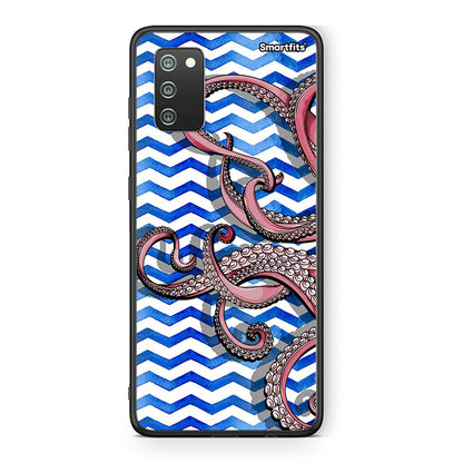 Samsung A02s Chevron Devilfish θήκη από τη Smartfits με σχέδιο στο πίσω μέρος και μαύρο περίβλημα | Smartphone case with colorful back and black bezels by Smartfits