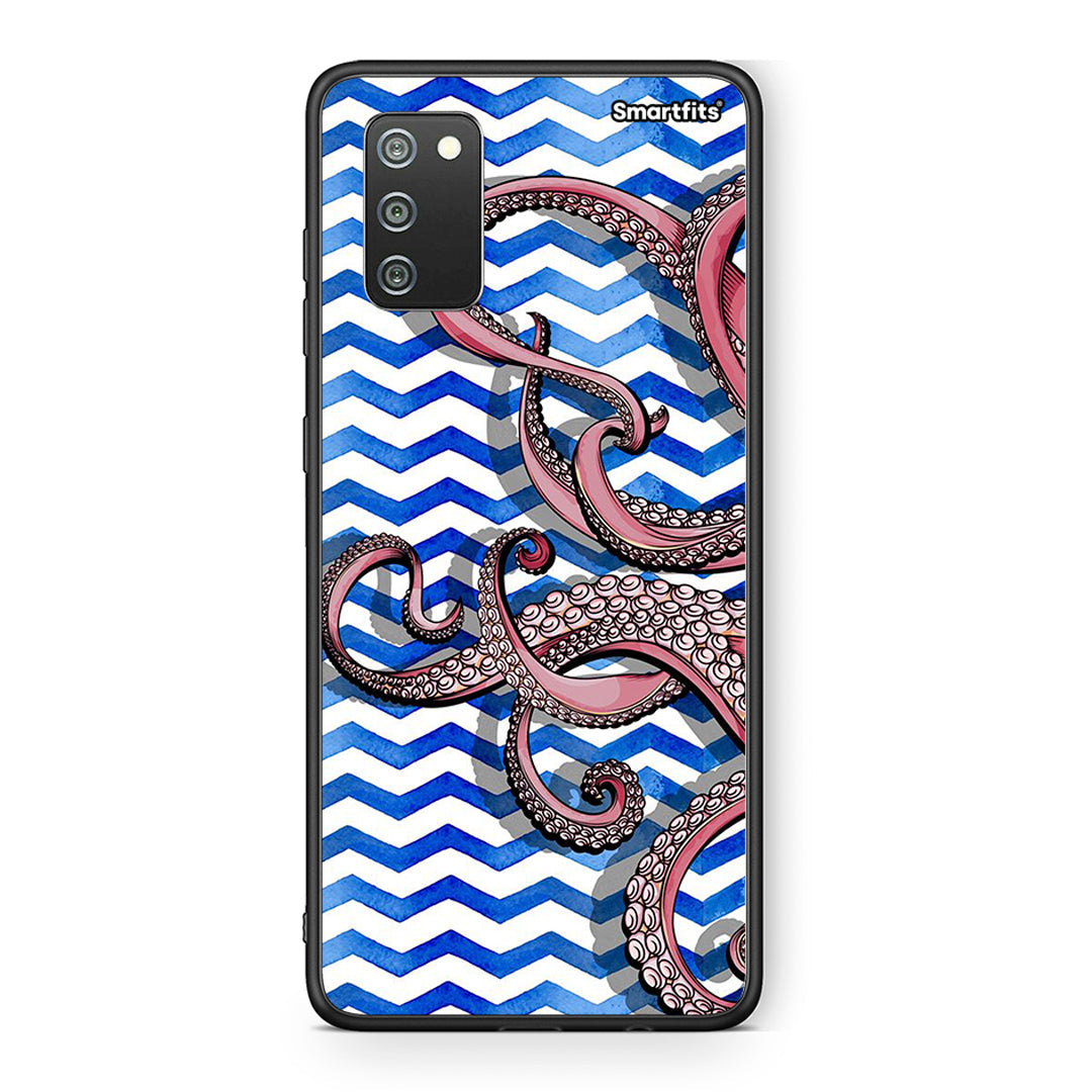 Samsung A02s Chevron Devilfish θήκη από τη Smartfits με σχέδιο στο πίσω μέρος και μαύρο περίβλημα | Smartphone case with colorful back and black bezels by Smartfits