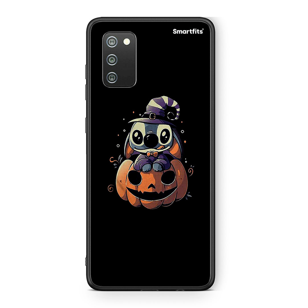 Samsung A02s Halloween Stitch θήκη από τη Smartfits με σχέδιο στο πίσω μέρος και μαύρο περίβλημα | Smartphone case with colorful back and black bezels by Smartfits