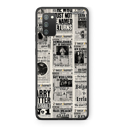 Samsung A02s Harry Paper θήκη από τη Smartfits με σχέδιο στο πίσω μέρος και μαύρο περίβλημα | Smartphone case with colorful back and black bezels by Smartfits