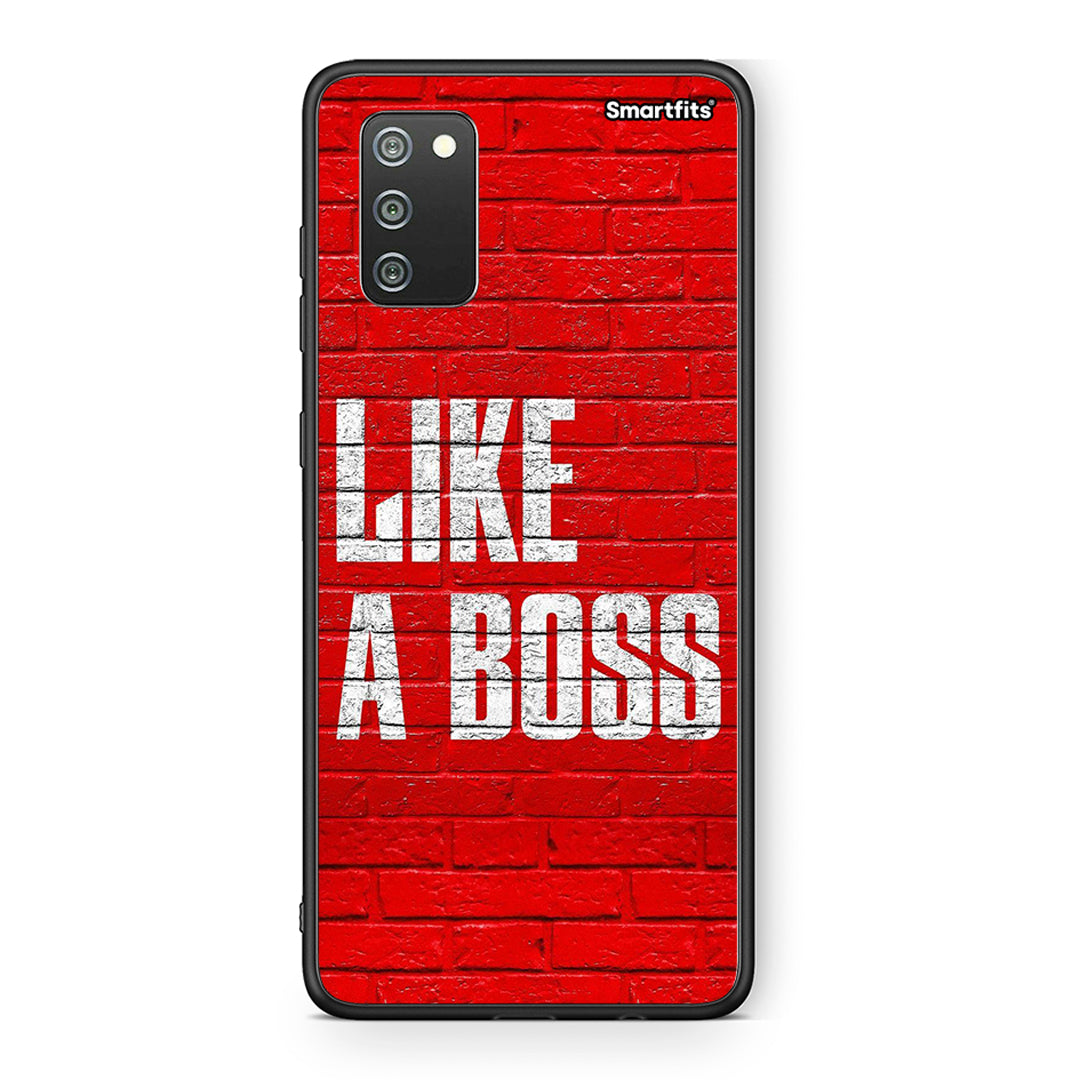 Samsung A02s Like A Boss θήκη από τη Smartfits με σχέδιο στο πίσω μέρος και μαύρο περίβλημα | Smartphone case with colorful back and black bezels by Smartfits