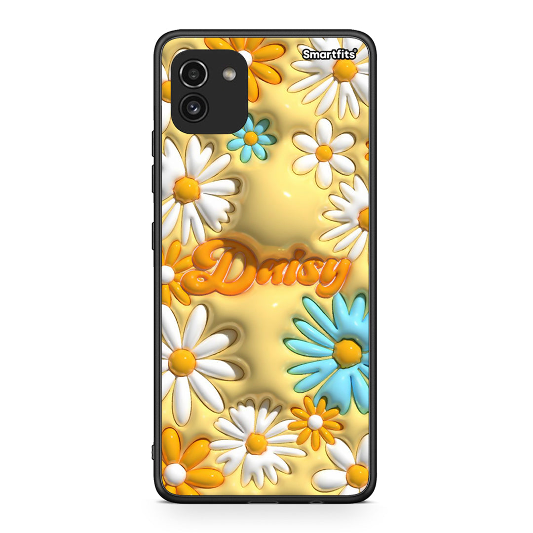 Samsung A03 Bubble Daisies θήκη από τη Smartfits με σχέδιο στο πίσω μέρος και μαύρο περίβλημα | Smartphone case with colorful back and black bezels by Smartfits